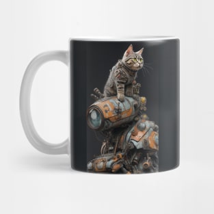 Cyborg Cat and Robot Mug